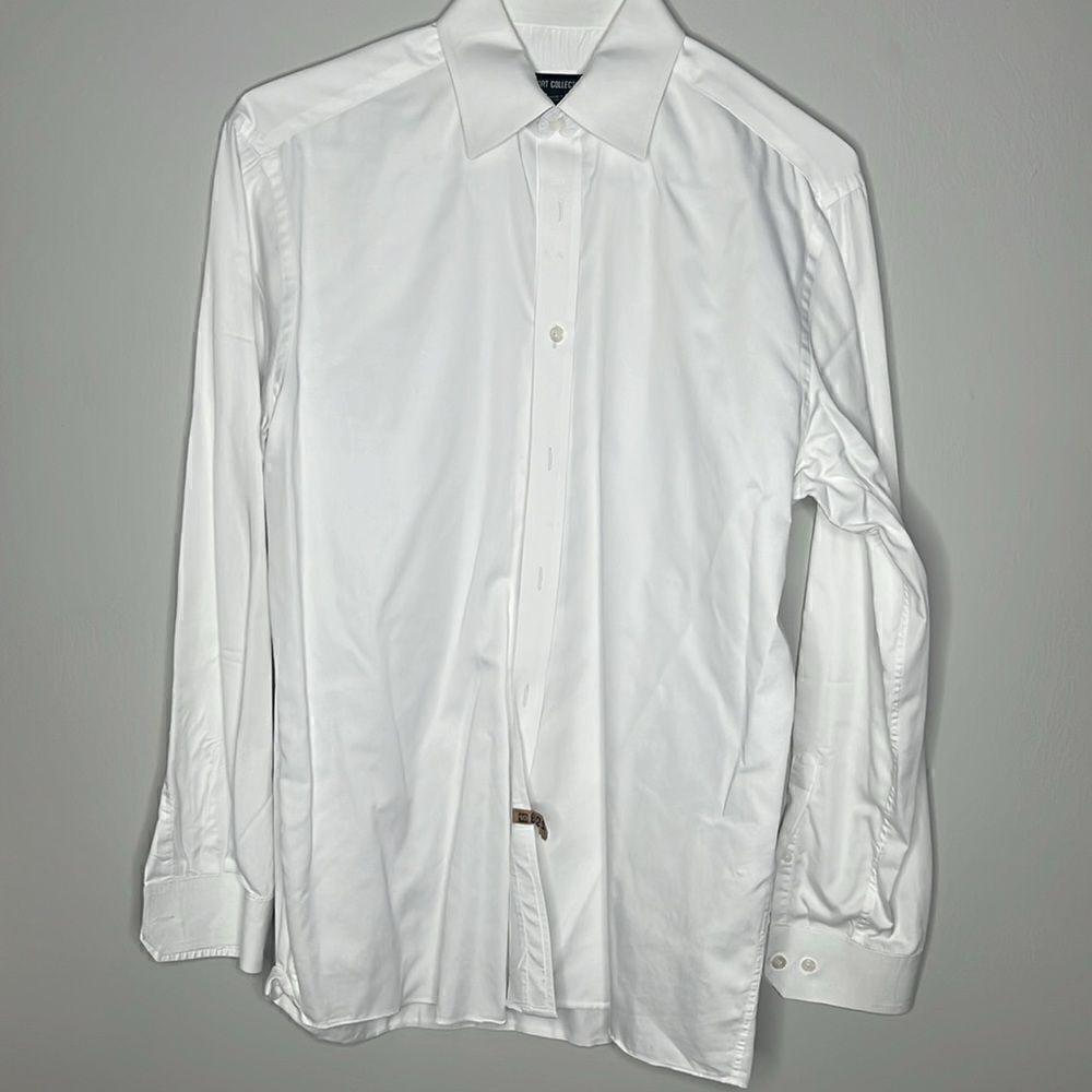 Men’s Medium Report Collection Button Up Dress Shirt White